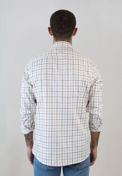 Camisa de cuadro en tonos beige
