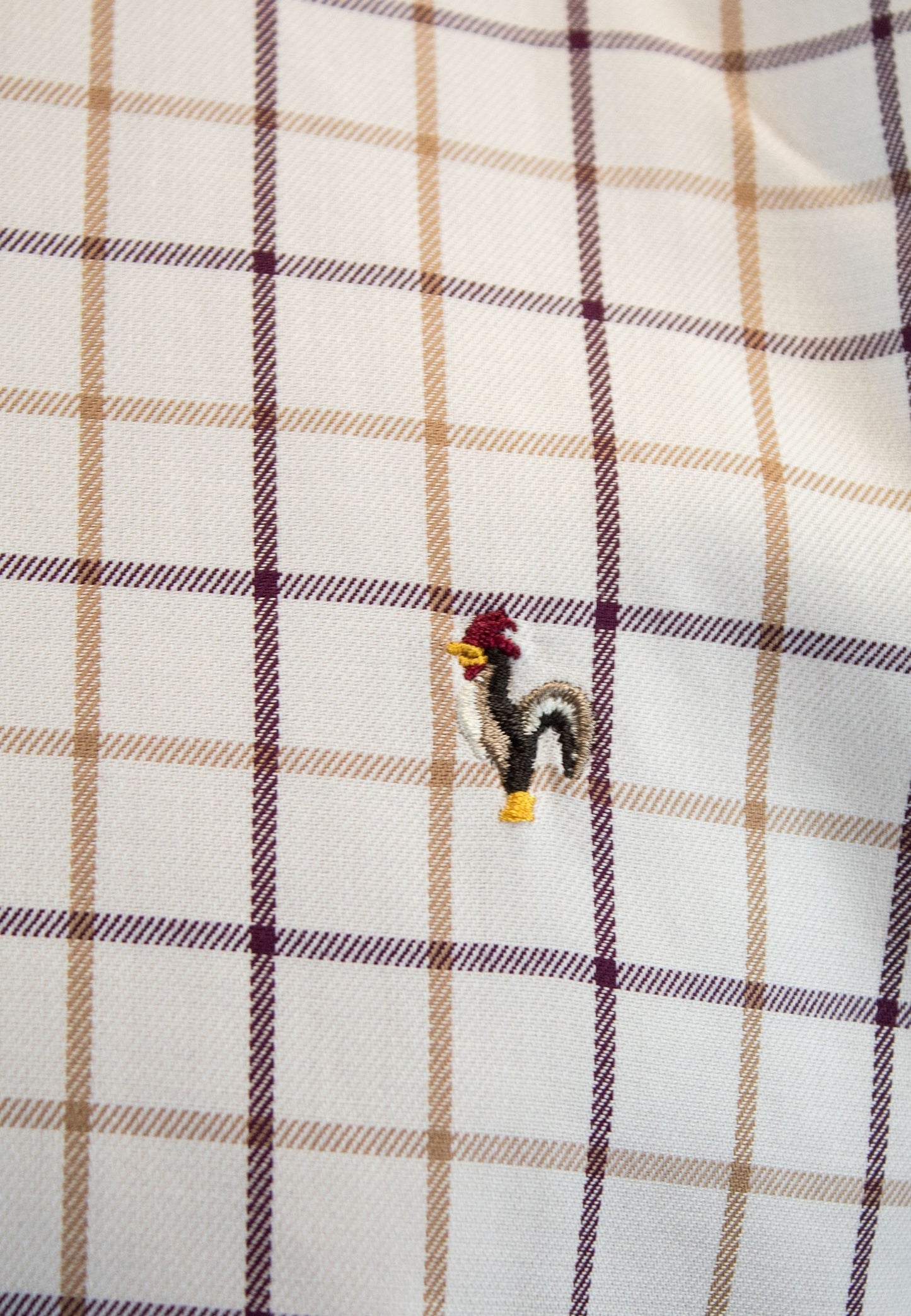 Camisa de cuadro en tonos beige