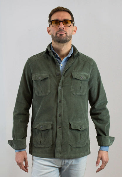 Sobrecamisa sahariana de pana kaki