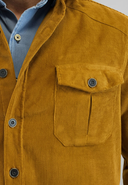 Sobrecamisa sahariana de pana mostaza