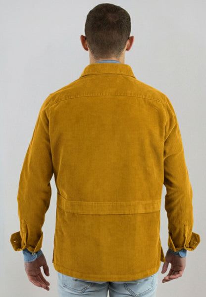 Sobrecamisa sahariana de pana mostaza