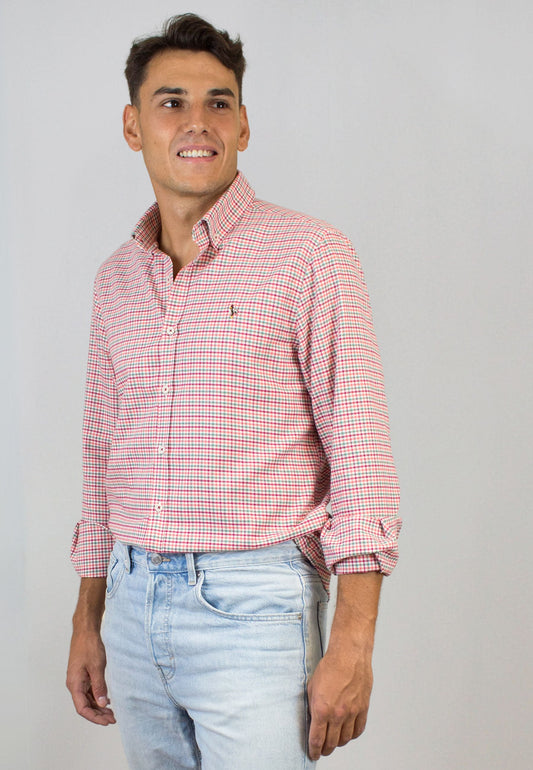 Camisa vichy en naranjas