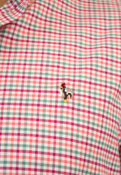 Camisa vichy en naranjas