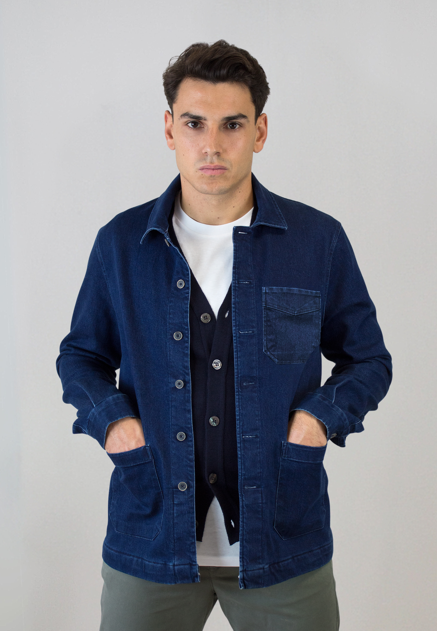 Sobrecamisa denim con bolsillos