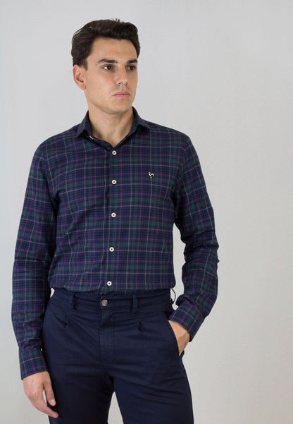 Camisa de cuadro marino