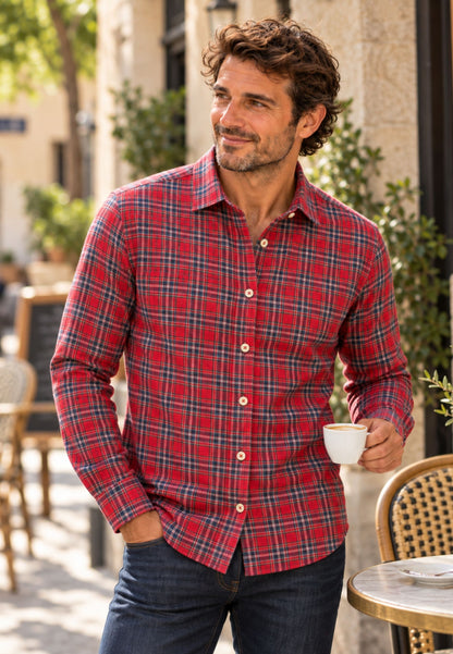 Camisa de cuadros rojos