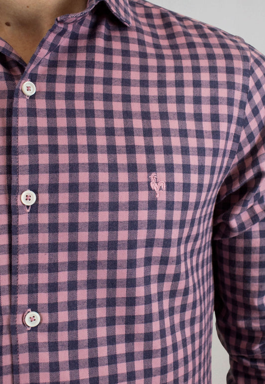Camisa de franela a cuadros burgundi