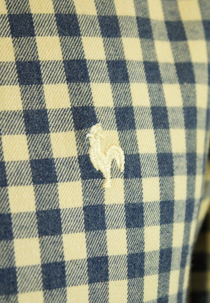 Camisa de franela a cuadros mostaza