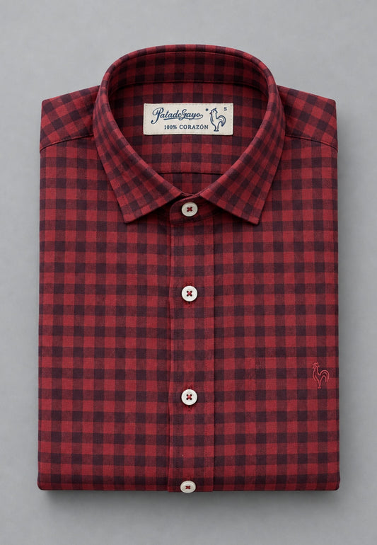 Camisa de franela a cuadros vino